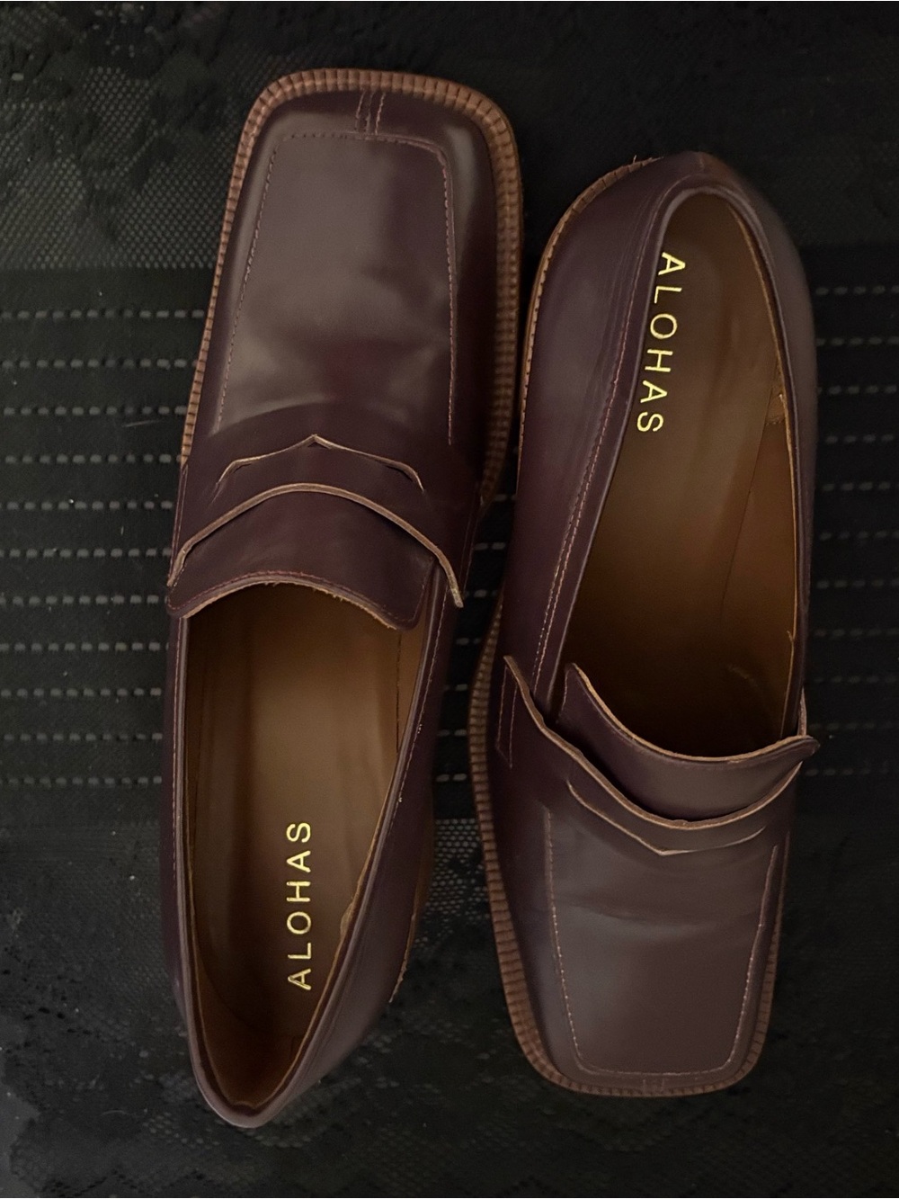 Roxanne Leather Loafers-pumps Woman’s Size 8 Purple And Brown - Picture 3 of 4
